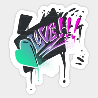 Graffiti Heart (Neon Blacklight) Sticker